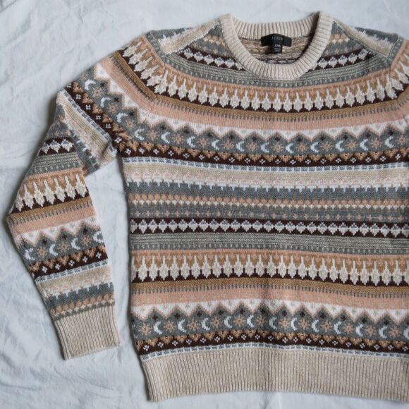 J. Crew Fair Isle Sweater Crewneck Boho Women's Size XXS - Picture 3 of 11